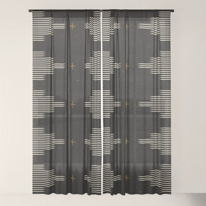 Southwestern Minimalist Black & White Window Curtain Gallery Image 18