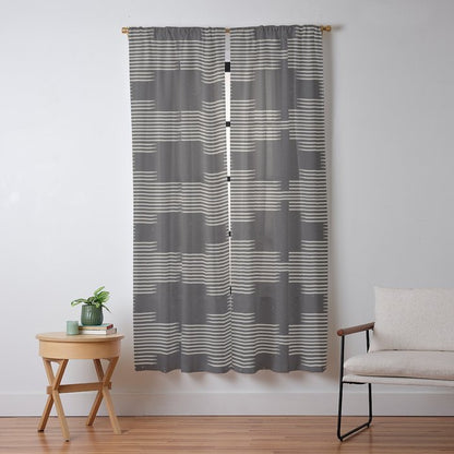 Southwestern Minimalist Black & White Window Curtain Gallery Image 13