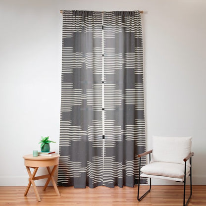 Southwestern Minimalist Black & White Window Curtain Gallery Image 12
