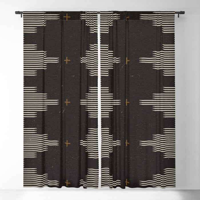 Southwestern Minimalist Black & White Window Curtain Gallery Image 1