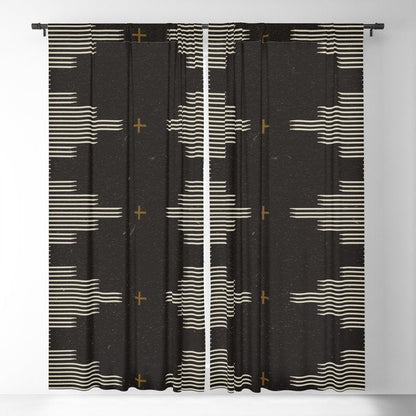 Southwestern Minimalist Black & White Window Curtain Gallery Image 1