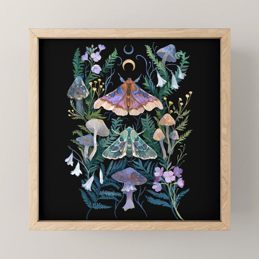 Sphinx Moth Moon Garden Mini Art Print Gallery Image 1