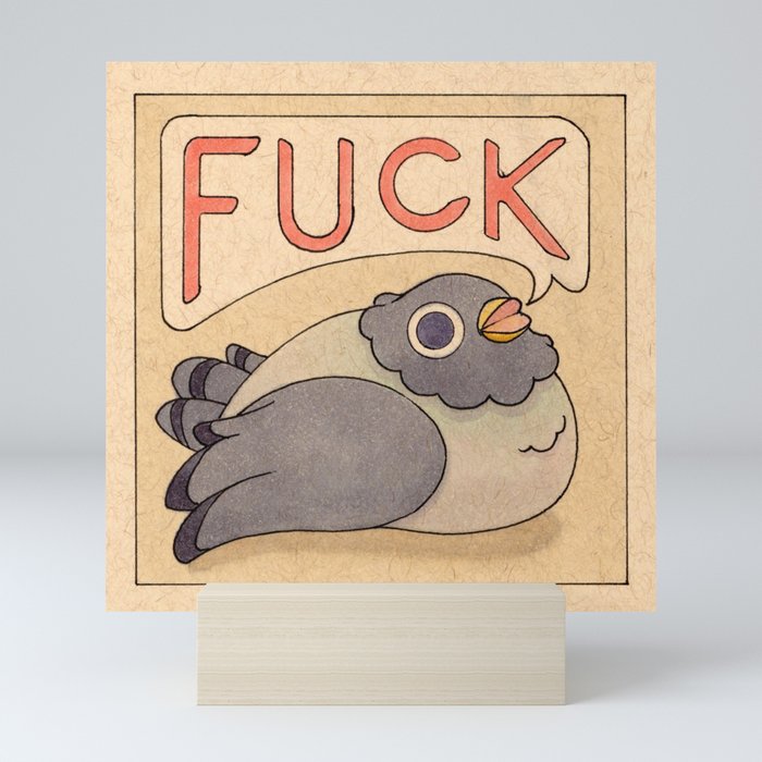 'Fuck' Pigeon 03 Mini Art Print Gallery Image 5