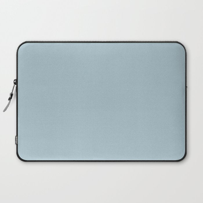 Soft Chalky Pastel Blue Solid Color Laptop Sleeve Gallery Image 2