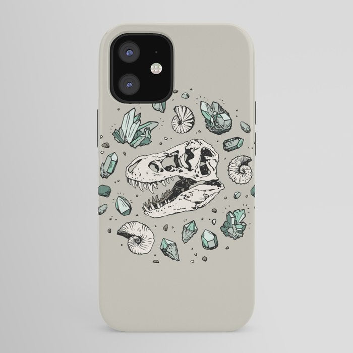 Geo-rex Vortex | Aquamarine | Dinosaur Skull Fossil Art iPhone Case Gallery Image 41