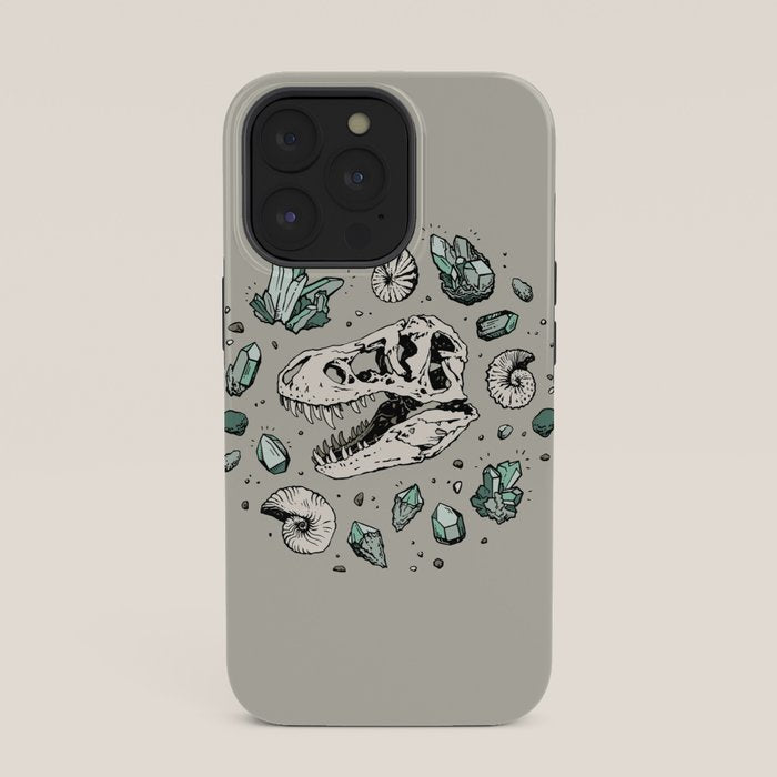 Geo-rex Vortex | Aquamarine | Dinosaur Skull Fossil Art iPhone Case Gallery Image 35