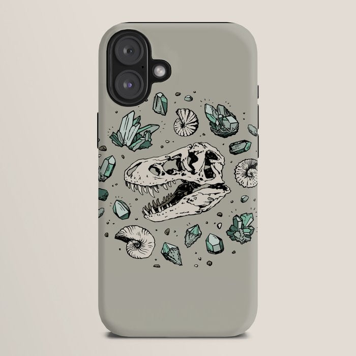 Geo-rex Vortex | Aquamarine | Dinosaur Skull Fossil Art iPhone Case Gallery Image 10