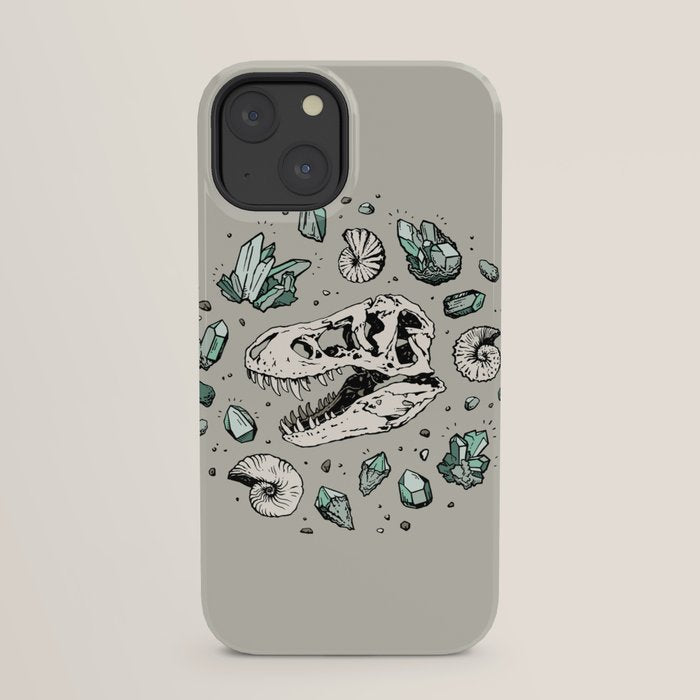 Geo-rex Vortex | Aquamarine | Dinosaur Skull Fossil Art iPhone Case Gallery Image 21