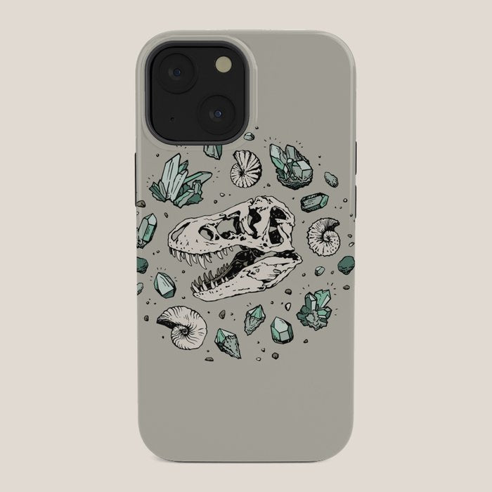 Geo-rex Vortex | Aquamarine | Dinosaur Skull Fossil Art iPhone Case Gallery Image 34