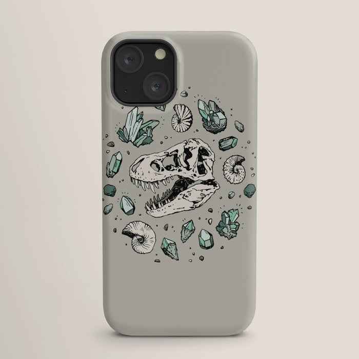 Geo-rex Vortex | Aquamarine | Dinosaur Skull Fossil Art iPhone Case Gallery Image 17