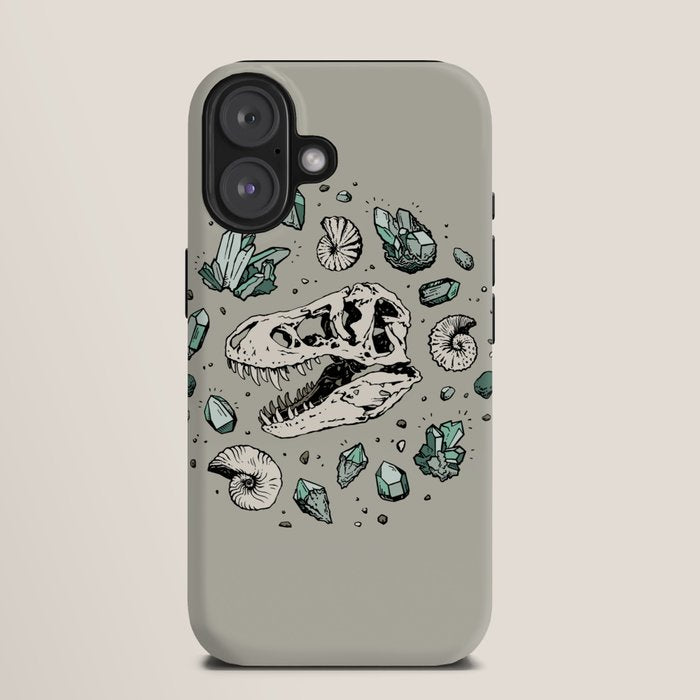 Geo-rex Vortex | Aquamarine | Dinosaur Skull Fossil Art iPhone Case Gallery Image 9