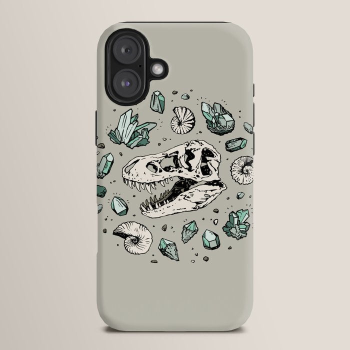Geo-rex Vortex | Aquamarine | Dinosaur Skull Fossil Art iPhone Case Gallery Image 14