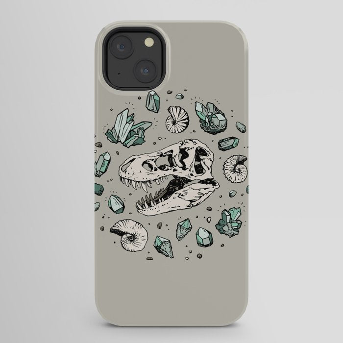 Geo-rex Vortex | Aquamarine | Dinosaur Skull Fossil Art iPhone Case Gallery Image 30