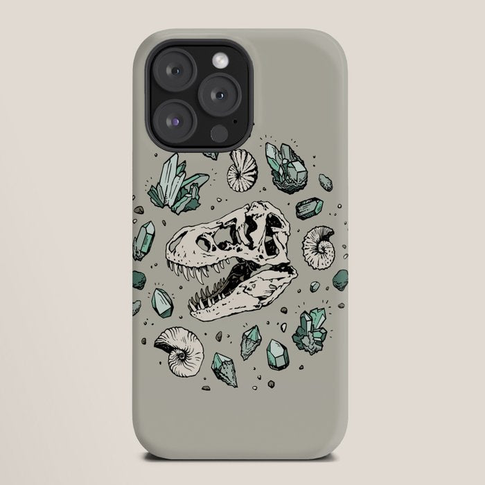 Geo-rex Vortex | Aquamarine | Dinosaur Skull Fossil Art iPhone Case Gallery Image 20