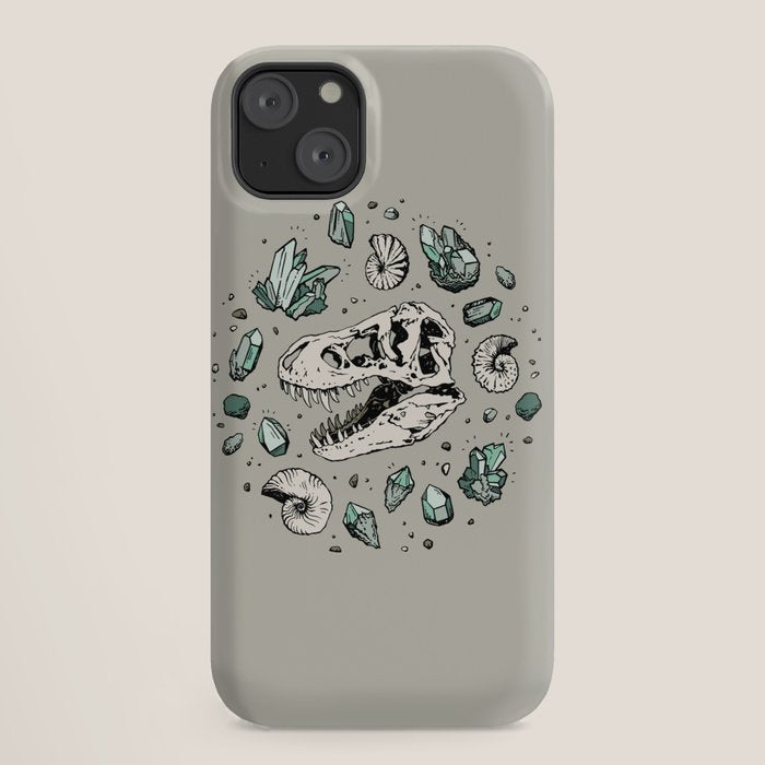 Geo-rex Vortex | Aquamarine | Dinosaur Skull Fossil Art iPhone Case Gallery Image 18