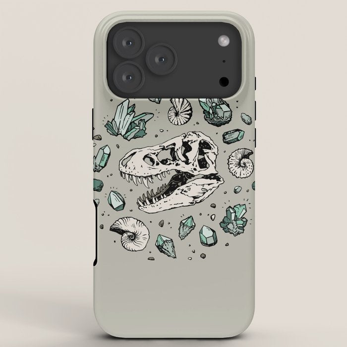 Geo-rex Vortex | Aquamarine | Dinosaur Skull Fossil Art iPhone Case Gallery Image 8