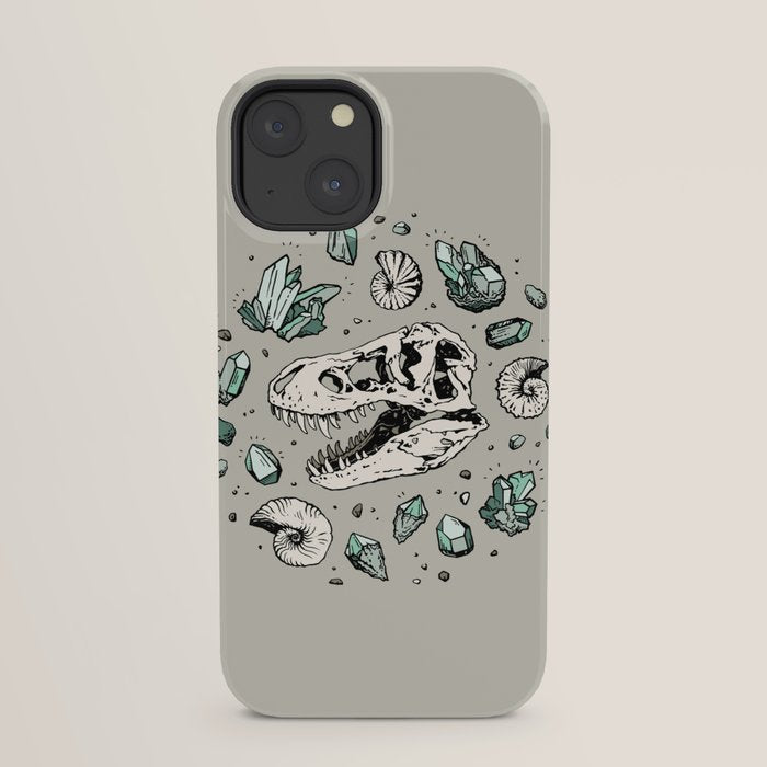 Geo-rex Vortex | Aquamarine | Dinosaur Skull Fossil Art iPhone Case Gallery Image 29