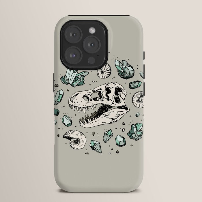Geo-rex Vortex | Aquamarine | Dinosaur Skull Fossil Art iPhone Case Gallery Image 15