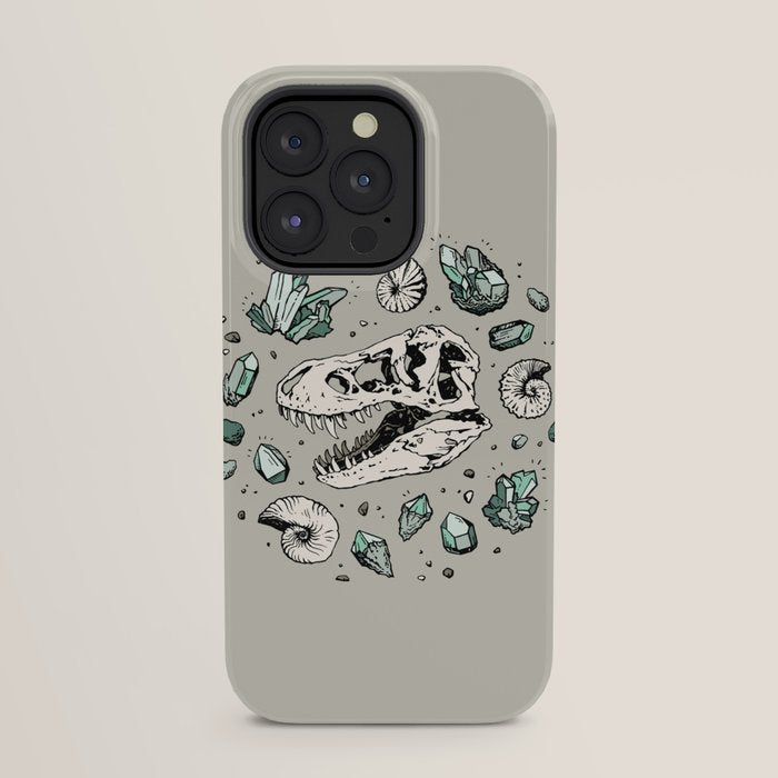 Geo-rex Vortex | Aquamarine | Dinosaur Skull Fossil Art iPhone Case Gallery Image 23