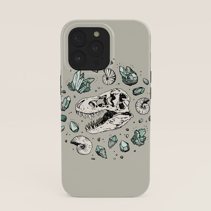 Geo-rex Vortex | Aquamarine | Dinosaur Skull Fossil Art iPhone Case Gallery Image 39