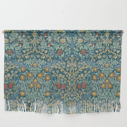 William Morris Vintage Blackthorn Bright Indigo Wall Hanging Gallery Image 2