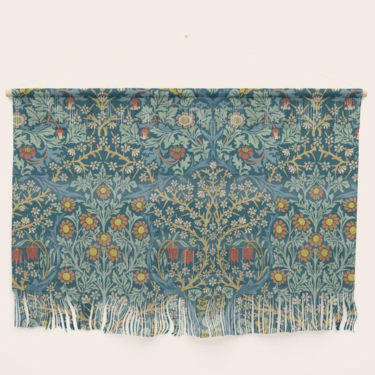 William Morris Vintage Blackthorn Bright Indigo Wall Hanging Gallery Image 1