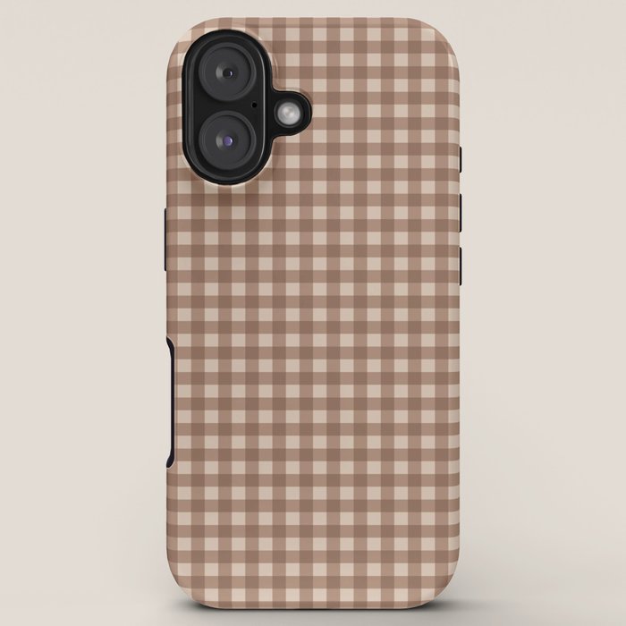 Gingham Plaid Pattern - Coffee Creme iPhone Case Gallery Image 5