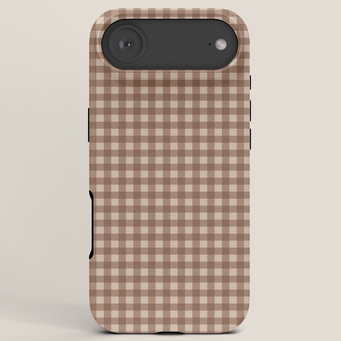 Gingham Plaid Pattern - Coffee Creme iPhone Case Gallery Image 6