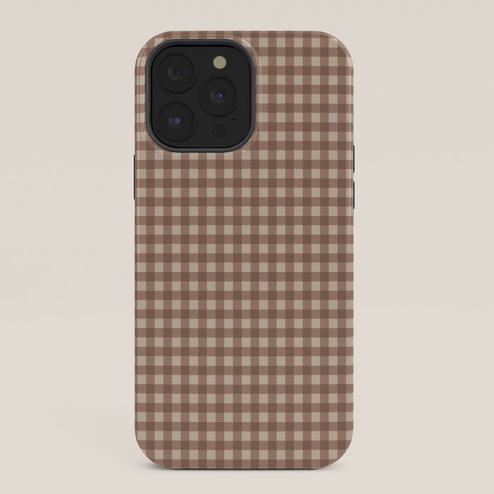 Gingham Plaid Pattern - Coffee Creme iPhone Case Gallery Image 36