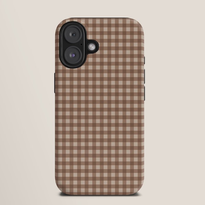 Gingham Plaid Pattern - Coffee Creme iPhone Case Gallery Image 9