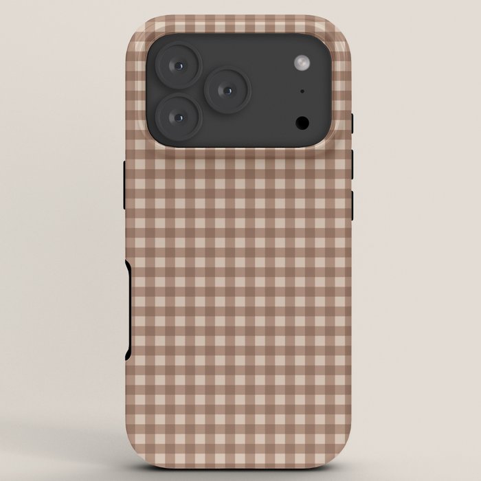 Gingham Plaid Pattern - Coffee Creme iPhone Case Gallery Image 7