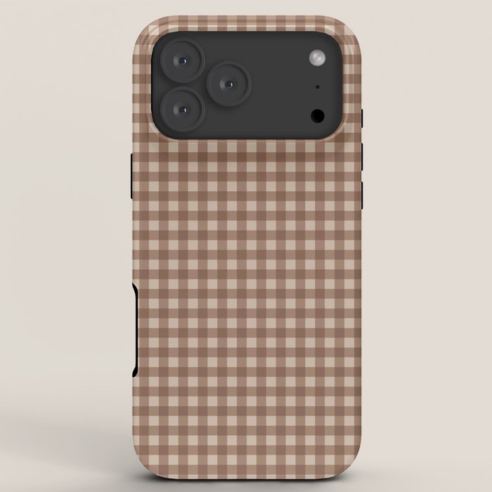Gingham Plaid Pattern - Coffee Creme iPhone Case Gallery Image 8