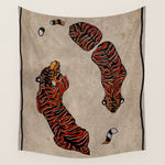 Two Tigers -- Ukiyo-e Style Wall Tapestry Gallery Image 1