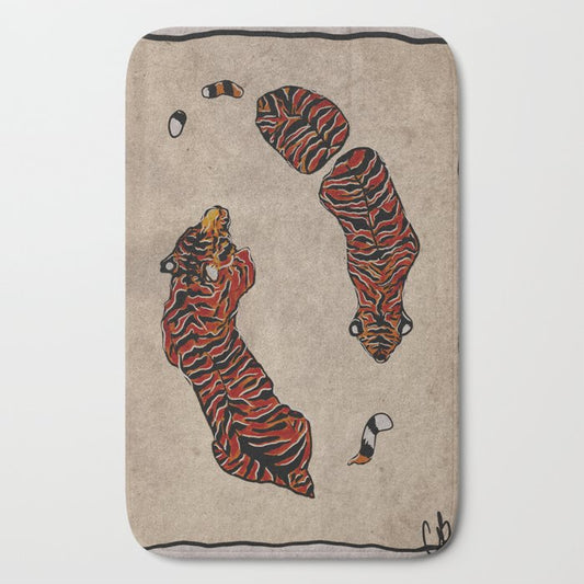 Two Tigers -- Ukiyo-e Style Bath Mat Gallery Image 2