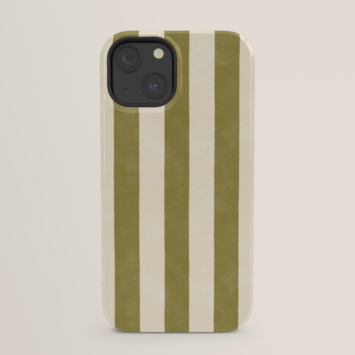 Cabana Stripe - moss green and cream iPhone Case Gallery Image 21