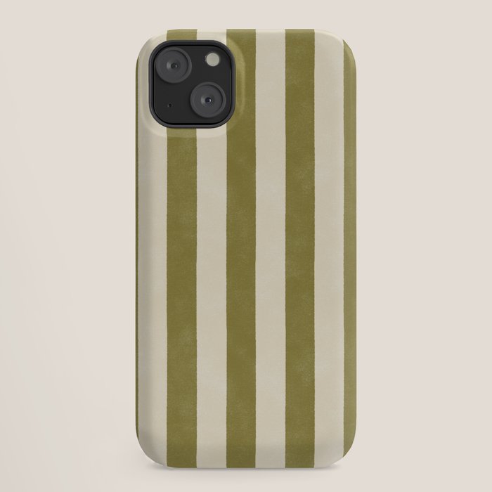 Cabana Stripe - moss green and cream iPhone Case Gallery Image 18