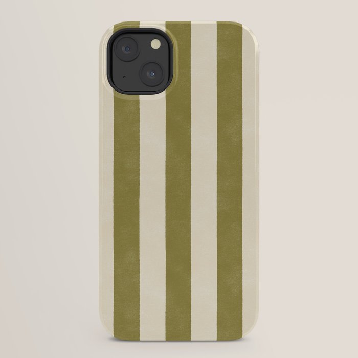 Cabana Stripe - moss green and cream iPhone Case Gallery Image 30