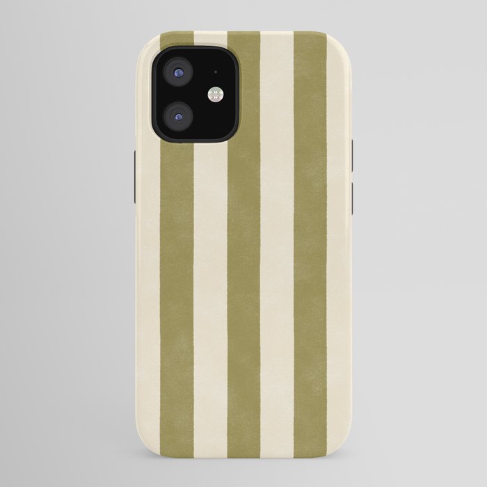 Cabana Stripe - moss green and cream iPhone Case Gallery Image 41