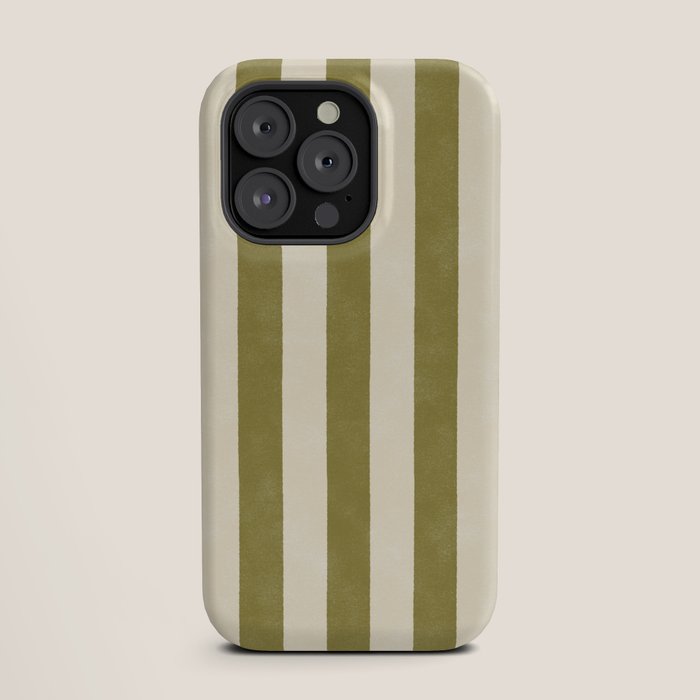 Cabana Stripe - moss green and cream iPhone Case Gallery Image 19