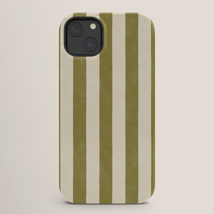 Cabana Stripe - moss green and cream iPhone Case Gallery Image 26