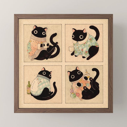 Christmas Sweater Cats Mini Art Print Gallery Image 2