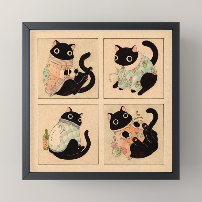 Christmas Sweater Cats Mini Art Print Gallery Image 3