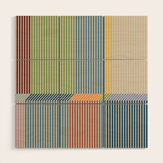 Linear Bauhaus Pattern 1 Wood Wall Art Gallery Image 1