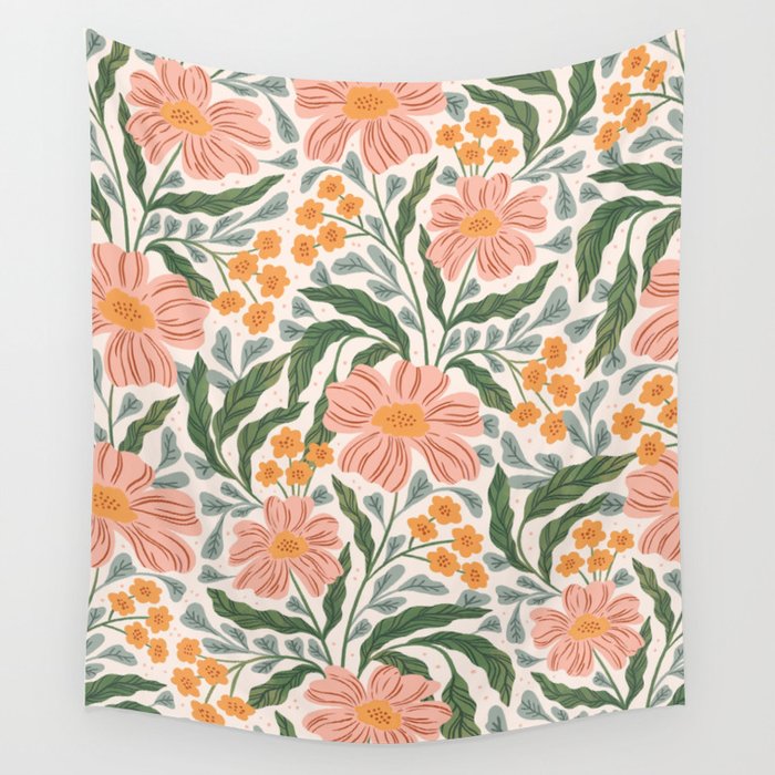Mila I - boho nature inspired illustration Wall Tapestry Gallery Image 2