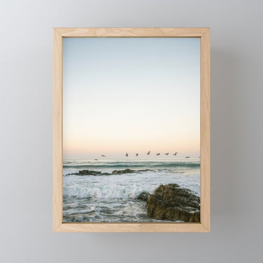 Birds at sunset | Playa Santa Teresa Costa Rica | Travel photography Mini Art Print Gallery Image 1