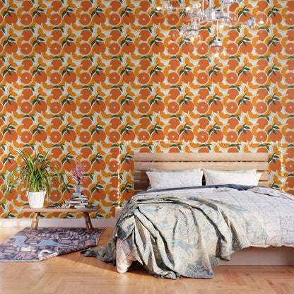 Orange Harvest - White Wallpaper Gallery Image 1
