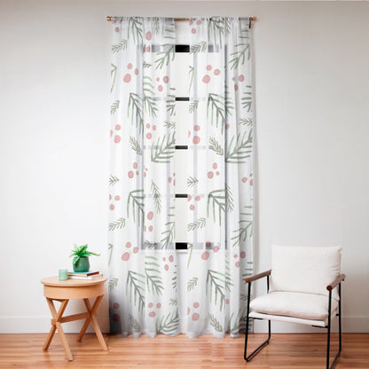 Christmas tree branches and berries - vintage Window Curtain Gallery Image 20