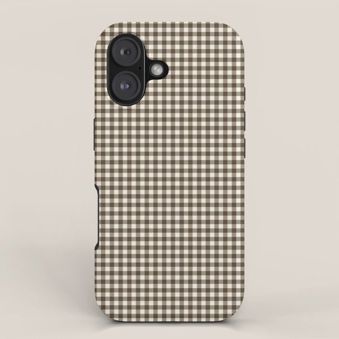 brown gingham iPhone Case Gallery Image 1