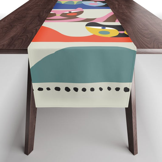 Mid Century Modern Retro Cats Table Runner Gallery Image 1