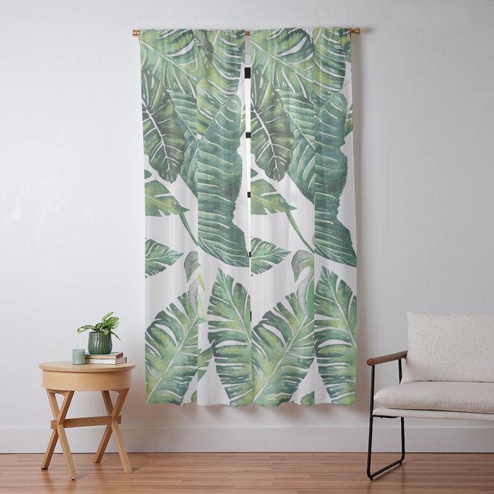 Jungle Leaves, Banana, Monstera #society6 Window Curtain Gallery Image 9